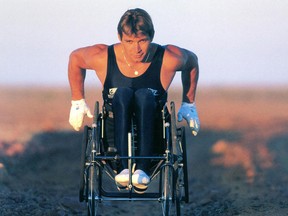 Rick Hansen on the15th anniversary of his return from the Man In Motion World Tour in May, 2002. (Courtesy Man in Motion Foundation)