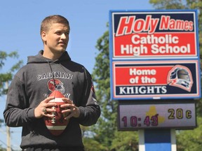 Holy Names graduate Gaspar Stare accepted  a football scholarship to Saginaw Valley State in Michigan.  (JASON KRYK/The Windsor Star)