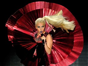 In this file photo, singer Lady Gaga performs onstage during the MTV Europe Music Awards 2011 live show at the Odyssey Arena in Belfast, Northern Ireland. MTV announced Thursday, July 25, 2013, that the pop star will perform her new single at the MTV Video Music Awards on Aug. 25. Gaga will release a new album, "ARTPOP," on Nov. 11. (Gareth Cattermole/Getty Images)