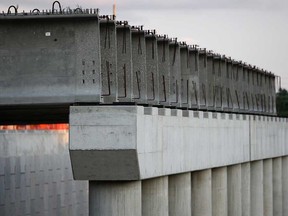 Girders are seen lying horizontally in the construction of a tunnel on the Herb Gray Parkway west of Todd Lane in Windsor, Ont.,, Tuesday, July 23, 2013.  (DAX MELMER/The Windsor Star)