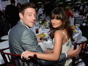 Actors Cory Monteith, left, and Lea Michele attend the 12th Annual Chrysalis Butterfly Ball on June 8, 2013 in Los Angeles.  (Photo by Michael Buckner/Getty Images for Chrysalis)