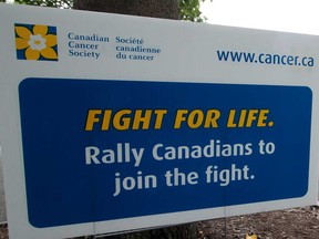 File photo of a sign for the Canadian Cancer Society. (Windsor Star files)