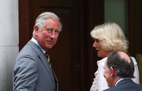 Prince Charles, Prince of Wales and Camilla, Duchess of Cornwall arrive at The Lindo Wing before visiting Catherine, Duchess Of Cambridge and her newborn son at St Mary's Hospital on July 23, 2013 in London, England. The Duchess of Cambridge yesterday gave birth to a boy at 16.24 BST and weighing 81b 6oz, with Prince William at her side. The baby, as yet unnamed, is third in line to the throne and becomes the Prince of Cambridge. (Photo by Oli Scarff/Getty Images)