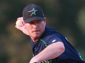 Windsor Stars pitcher Steve Carter delivers a pitch against a Windsor Selects batter during baseball action at Cullen Field in 2010. (JASON KRYK/The Windsor Star)