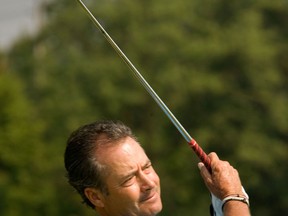 Former PGA Tour player Jim Nelford warms up for the Canadian PGA Senior Golf Championship at the Marshes Golf Club near Ottawa. (Ottawa Citizen photo)