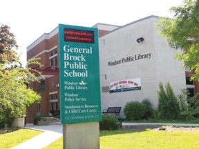 Sandwich Library and General Brock public elementary school in Windsor, Ont. are shown in this June 2013 file photo. (Jason Kryk / The Windsor Star)