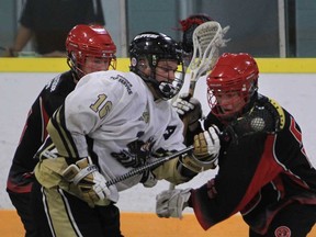 Windsor assistant captain Brendan Anger, centre, will lead the Clippers' offence into Saturday playoff opener against the London Blue Devils.  (JASON KRYK/The Windsor Star)