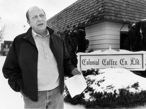 Jack Ohler stands in front of his business on Jan. 16, 1993 with a letter that was hand delivered saying the city was taking over his property to make room for the casino. (ROB GURDEBEKE/The Windsor Star)