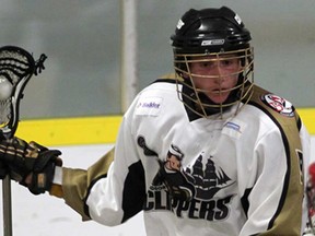 Windsor's Lucas Ducharme scored two goals in the Clippers' 11-8 Game 4 loss to Orangeville Saturday in their junior B lacrosse semifinal. (Windsor Star files)