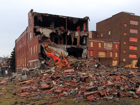 The former Grace Hospital site in the midst of demolition in April 2013. (Jason Kryk/The Windsor Star)