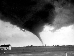 The 1946 tornado makes it way along  Walker Road. (Windsor Star files)