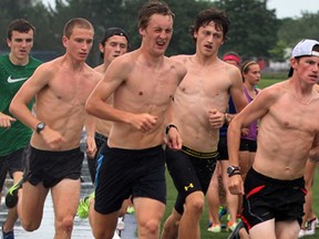 Brandon Allen, right, will represent Canada at the IAAF World Junior Track and Field Championships.  (NICK BRANCACCIO/The Windsor Star)