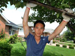 Riley Tsang, who won a Make Your Pitch competition, hopes to expand his lawn care business July 4, 2013. (NICK BRANCACCIO/The Windsor Star)