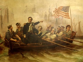 A detail from a reproduction of a historical painting shows U.S. Commodore Oliver Hazard Perry, who defeated the British fleet in the Battle of Lake Erie, September 1813. A sideburns-growing contest honouring the commodore, known for his impressive facial hair, is marking the 200th anniversary of the Battle of Lake Erie, in Erie, Pa. (Handout)