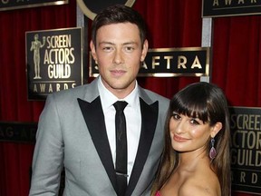 In this Jan. 27, 2013 file photo, Cory Monteith, left, and Lea Michele arrive at the 19th Annual Screen Actors Guild Awards at the Shrine Auditorium in Los Angeles. (Windsor Star files)