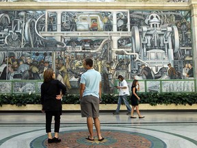 Diego Rivera's famous Detroit Industry Fresco painting is seen at the Detroit Institute of the Arts in Detroit on Friday, August 16, 2013. The collection of art at the DIA has become the subject of heated debates after the emergency financial manager Kevin Orr revealed it is being appraised as part of the city of Detroit's bankruptcy. Some fear the city owned collection could be sold off as part of the bankruptcy. (TYLER BROWNBRIDGE/The Windsor Star)