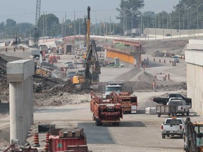 Construction continues on the Rt. Hon. Herb Gray Parkway in Windsor, Ontario on Wednesday, August 21, 2013. (JASON KRYK/The Windsor Star)