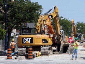 Road and sidewalk construction along Ottawa Street in Windsor on Monday, August 19, 2013.       (TYLER BROWNBRIDGE/The Windsor Star)
