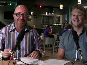 Donald McArthur and Dylan Kristy in The Windsor Star News Cafe on August 29, 2013.