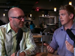 Donald McArthur and Dylan Kristy in The windsor Star News Cafe on August 28, 2013.