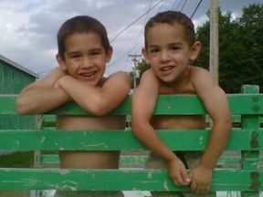 Brothers Noah Barthe, 5, and Connor Barthe, 7, were apparently strangled by a python as they slept in an apartment above a pet store in Campbellton, N.B., on Sunday, Aug. 4, 2013. (Courtesy of Facebook)