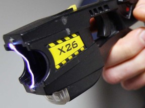A TASER X26 device in the hands of a Windsor police officer in 2008.