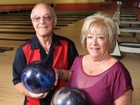 Windsor's Marie Tracey, right and Dan Corchis were inducted into the local bowling hall of fame in 2012. (DAN JANISSE/The Windsor Star)