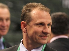 Coyotes director of amateur scouting Keith Gretzky looks on during the 2011 NHL Entry Draft at Xcel Energy Center in Minnesota. (Photo by Bruce Bennett/Getty Images)