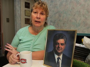 Shirley Pinardi's husband Bruno, who was challenged by Alzheimer's before his death,  would have been stuck in hospital indefinitely if it hadn't been for a specially trained registered nurse Tuesday August 26, 2013. In photo, Shirley sits at her kitchen table discussing special assistance Bruno received. (NICK BRANCACCIO/The Windsor Star)