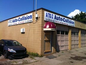 A to Z Auto and Collision is photographed on Sunday, August 18, 2013. A blaze broke out a the business Saturday, causing an estimated $325,000 in damage. (DAX MELMER/ The Windsor Star)
