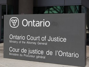 The sign at the Ontario Court of Justice in Windsor. (Nick Brancaccio / The Windsor Star)