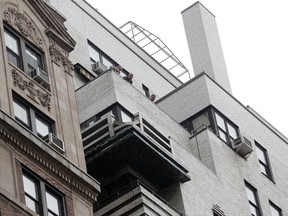 The balcony of Jennifer Rosoff's 17th-floor apartment on East 57th St. in New York City. (Michael Appleton / New York Times)
