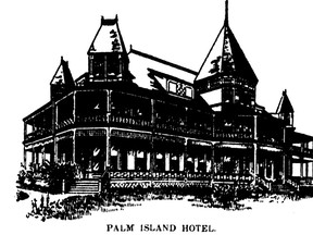 The Palm Island Hotel on Fighting Island in the Detroit River is pictured in this Aug. 18, 1900 illustration. (FILES/The Windsor Star)