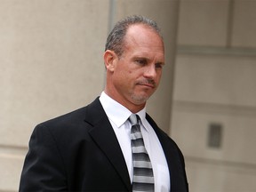 Const. Kent Rice of Windsor police attends court on Aug. 6, 2013. He's facing one count of assault. (Tyler Brownbridge / The Windsor Star)