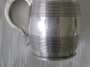 Silver mug: $1,800