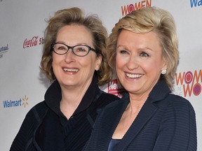 This year, TIFF is welcoming a few high-profile festival rarities, such Meryl Streep, left, seen here with Tina Brown at the Women in the World Summit in April in New York.  (Getty Images files)