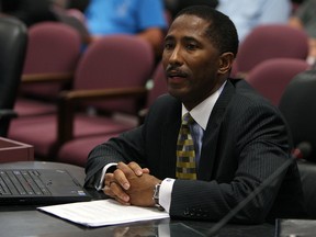 Express president and CEO Dartis Willis Sr., addresses city council at city hall in Windsor Monday. (TYLER BROWNBRIDGE/The Windsor Star)