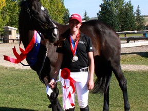 Tecumseh's Jacqueline Chevalier finished first in the speed round and third in the mini prix at the Canadian Interprovincial Equestrian Championships in Calgary. (Courtesy of Chevalier family)