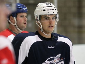 Ex-Spit Eric Wellwood skates with local pros at the WFCU Centre last year. (NICK BRANCACCIO/The Windsor Star)