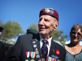 Ralph Mayville of the First Special Service Force, also known as the Devil's Brigade, attends a service for the 67th Annual Reunion of the First Special Service Force Association at City Hall Square, Saturday, Sept. 28, 2013.  (DAX MELMER/The Windsor Star)