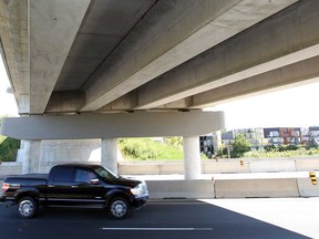 In this file photo, safety of girders for the North Talbot Road bridge expanding over Highway 401, shown, are being investigated September 4, 2013. (NICK BRANCACCIO/The Windsor Star)