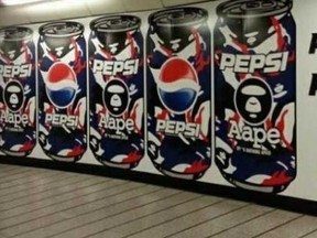 A co-promotion between Pepsi's Hong Kong division and Japanese clothing maker A Bathing Ape started out with promise. But the font choice is what derailed the whole project. (Windsor Star files)