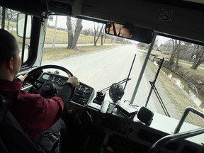 In this file photo, a Tecumseh Transit bus is shown in Tecumseh on Monday, March 15, 2010.      (TYLER BROWNBRIDGE / The Windsor Star)