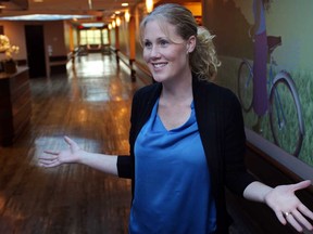 Kelly Gosselin, executive director of Transition to Betterness, gives a tour of the T2B Supportive Care Unit Stephanie and Barry Zekelman Wing at the Tayfour Campus in West Windsor, Ont.,, Sunday, Sept. 29, 2013. (DAX MELMER/The Windsor Star)