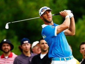 Graham DeLaet, of Weyburn, Sask., plays a shot during the final round of the Deutsche Bank Championship at TPC Boston September 2, 2013 in Norton, Mass. (Jared Wickerham/Getty Images)