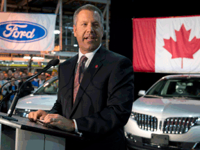 Ford president of the Americas Joe Hinrichs announces a $700 million investment at the Oakville Assembly Plant on Thursday, September 19, 2013 in Oakville, Ont. (THE CANADIAN PRESS/Frank Gunn)