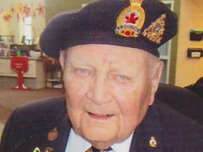 Hubert Boggs, a Second World War veteran, died Friday. He was 98. (Handout/The Windsor Star)