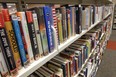 Rows of books at a Windsor Public Library.