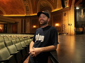 Tom Lucier, organizer of Phog Phest 5, poses inside the Capitol Theatre in Windsor. The event takes place this coming weekend.  (DAN JANISSE / The Windsor Star)