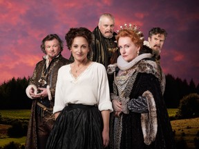 Geraint Wyn Davies, left, Lucy Peacock, Brian Dennehy, Seana McKenna, Ben Carlson star in Mary Stuart at the Stratford Festival.